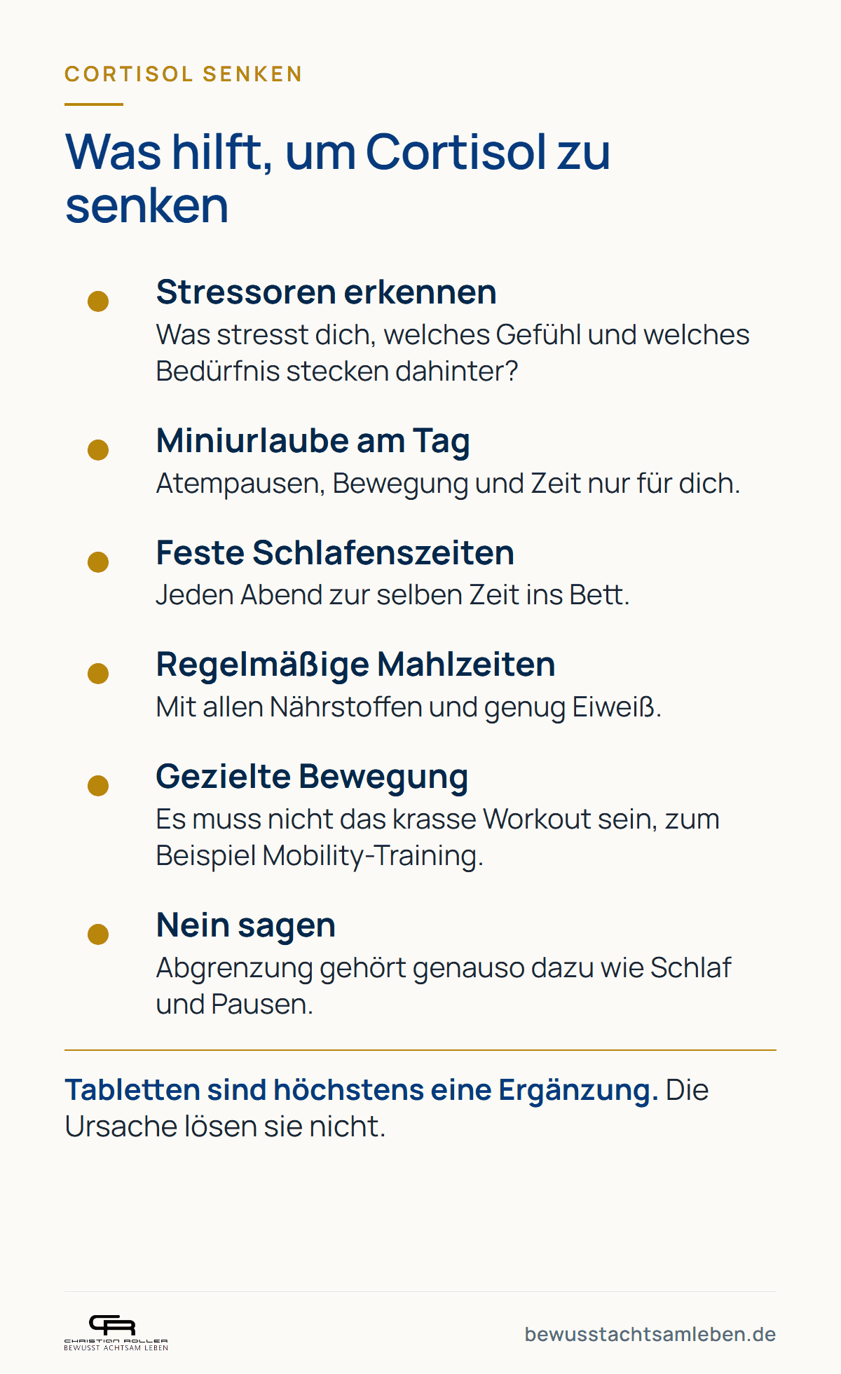 Grafik: Was hilft, um Cortisol zu senken